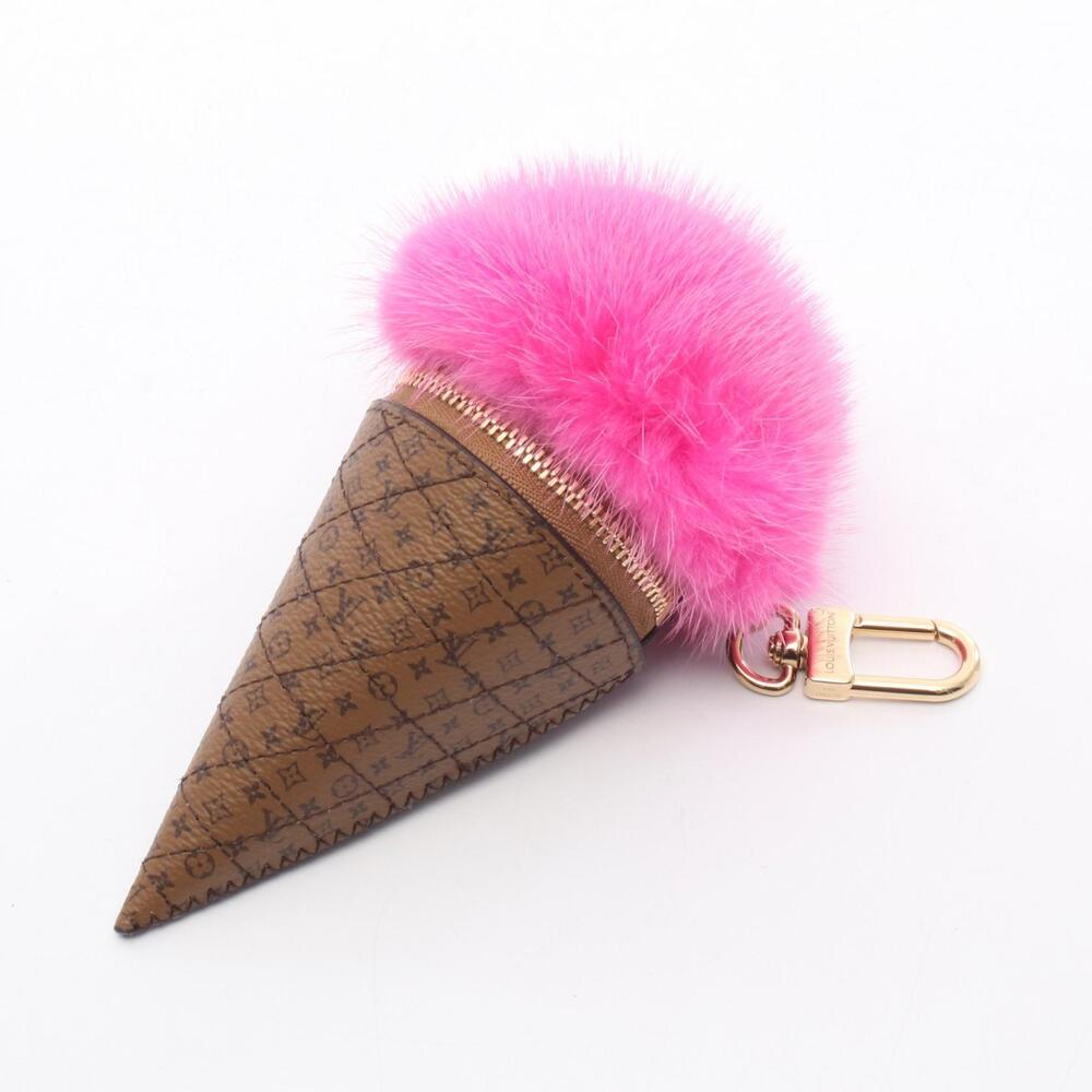 Louis Vuitton LV Ice Cream Monogram Reverse Rose Pink Fur Brown Pink